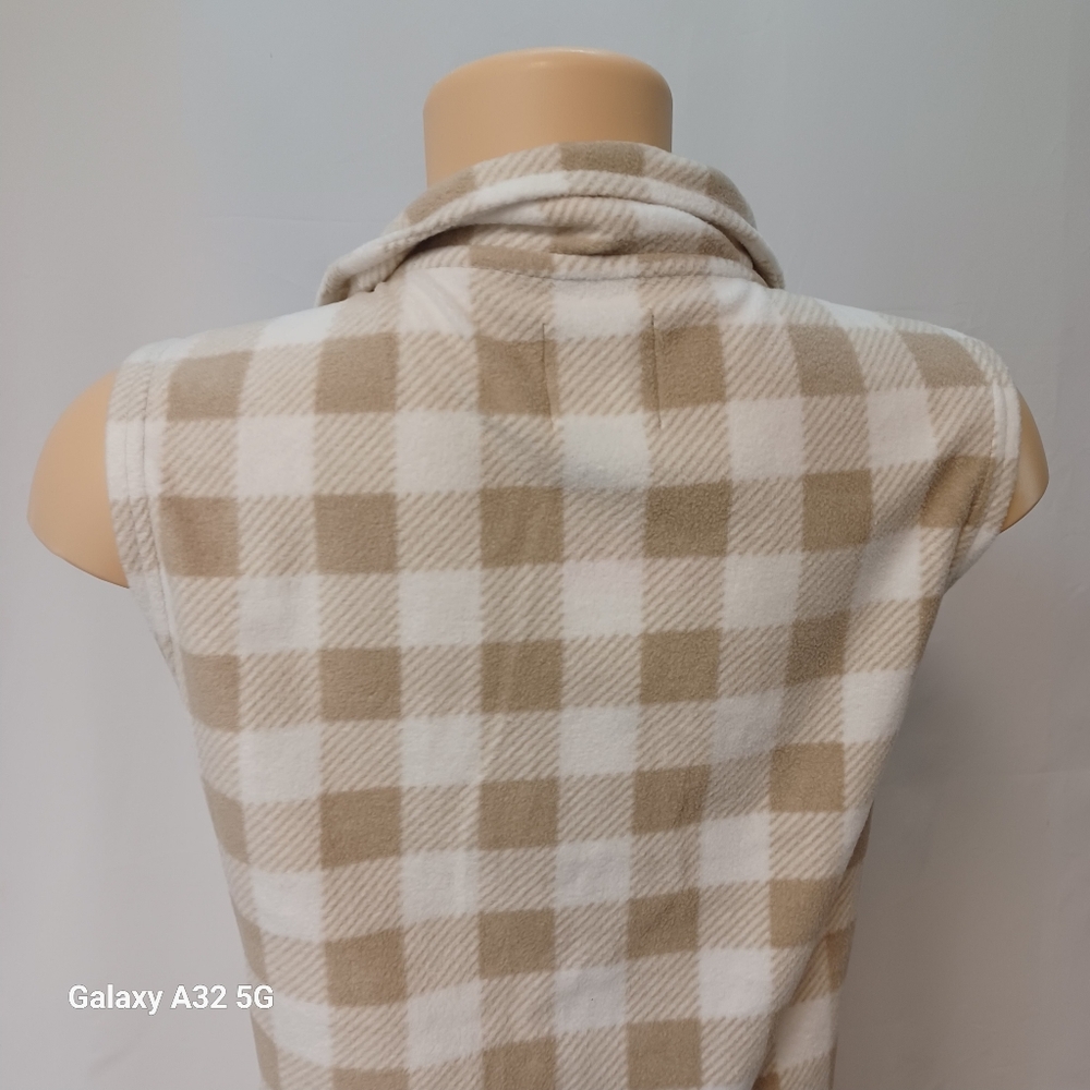 MarleyLilly Women Size M Plaid Sleeveless Zip-Up Vest Offer Are Welcome - Picture 9 of 14